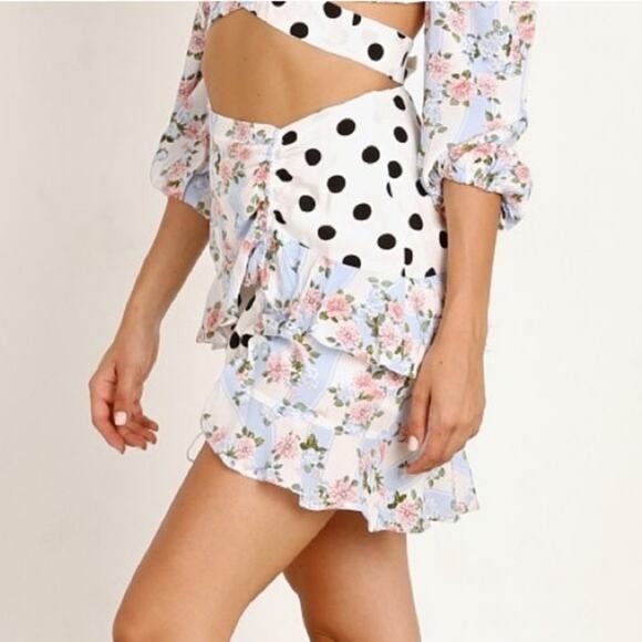 For Love & Lemons St Louis Mini Skirt Size Small - Picture 1 of 6